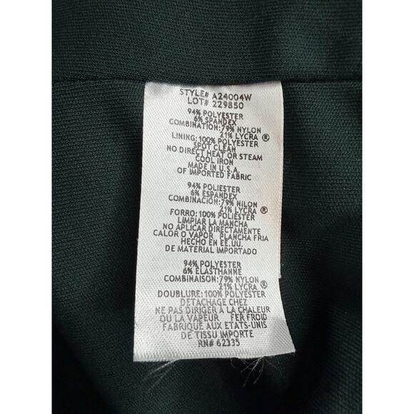 Betsy & Adam Plus "Emily" Short Scuba Crepe Beaded Flutter Sleeve Dress 18W Pine - Picture 13 of 14